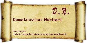 Demetrovics Norbert névjegykártya